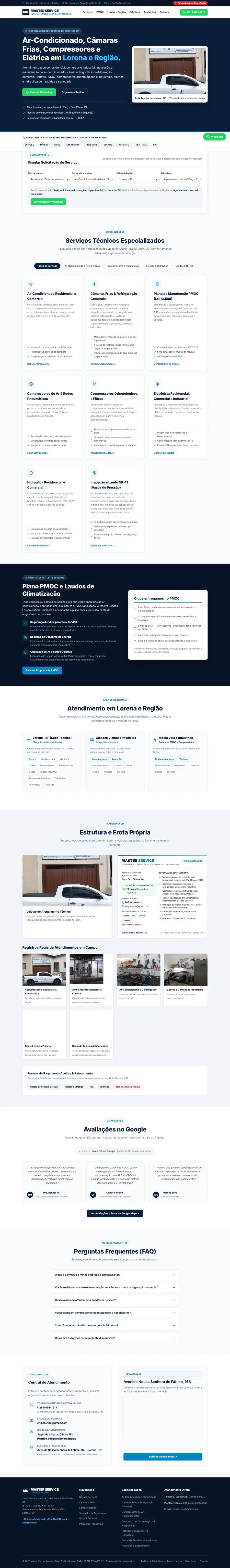 Site de Master Service Lorena, feito pela ALK Support