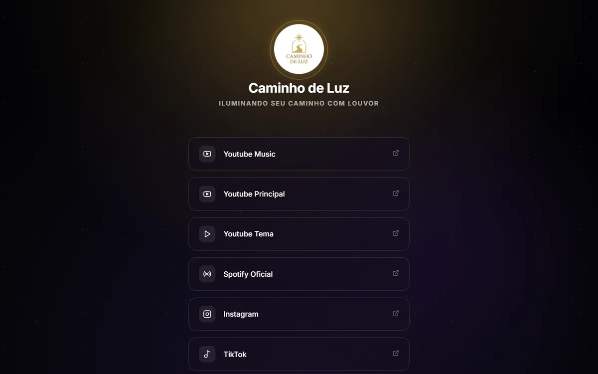 Site de Caminho de Luz, feito pela ALK Support
