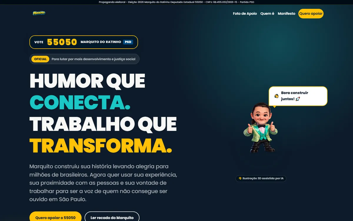 Site de Marquito do Ratinho, feito pela ALK Support