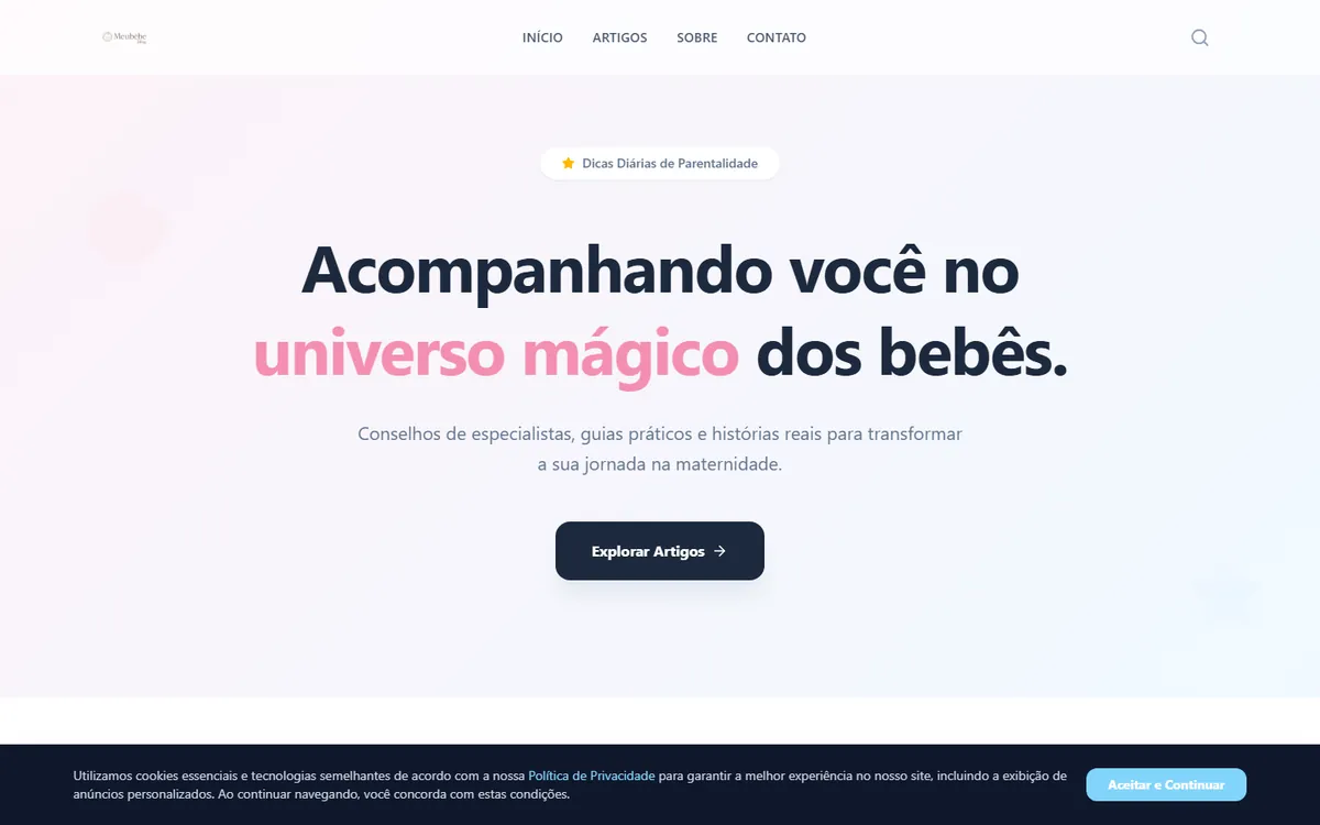 Site de Meu Bebê.Blog, feito pela ALK Support